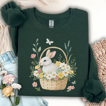 Easter Bunny's Floral Basket Sweatshirt
