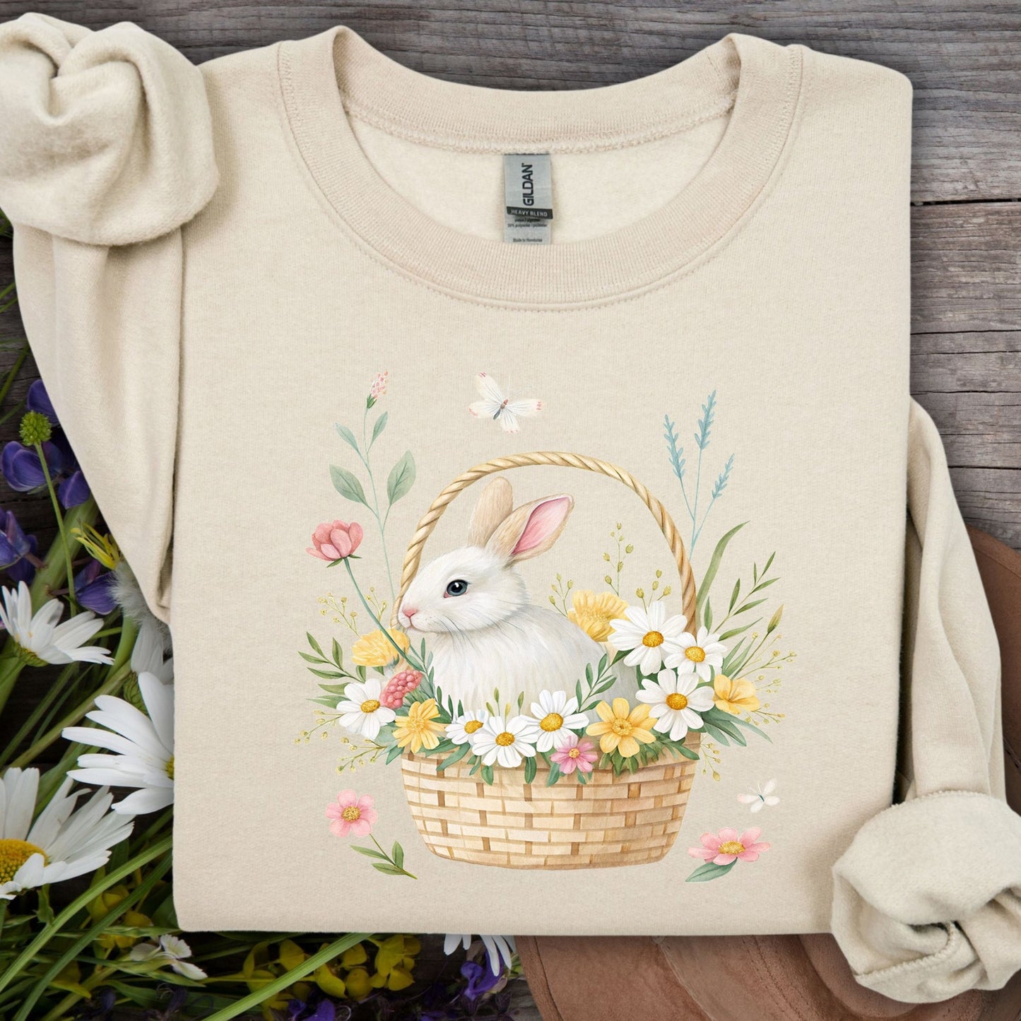 Easter Bunny's Floral Basket Sweatshirt