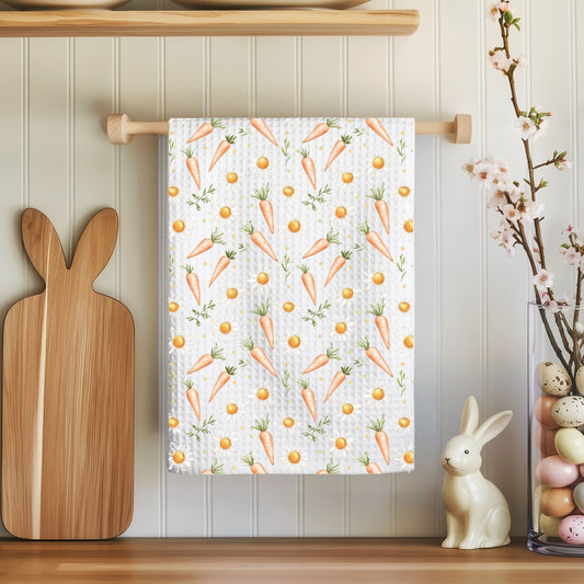 Easter Carrot & Daisy Microfiber Tea Towel