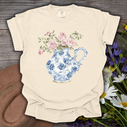 Elegant Pitcher with Garden Roses T-Shirt