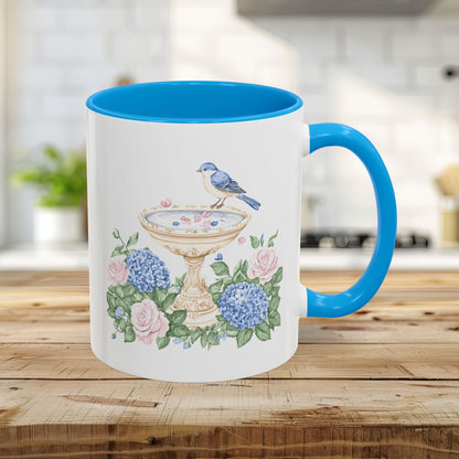 Elegant Spring Garden Bird Bath Mug (11oz/15oz)