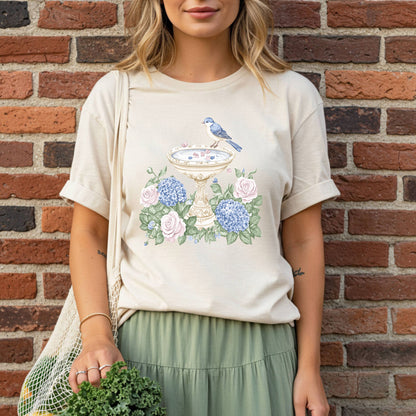 Elegant Spring Garden Bird Bath T-Shirt