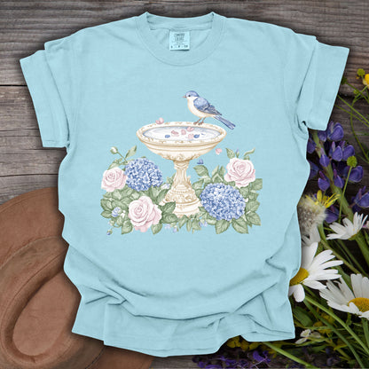 Elegant Spring Garden Bird Bath T-Shirt