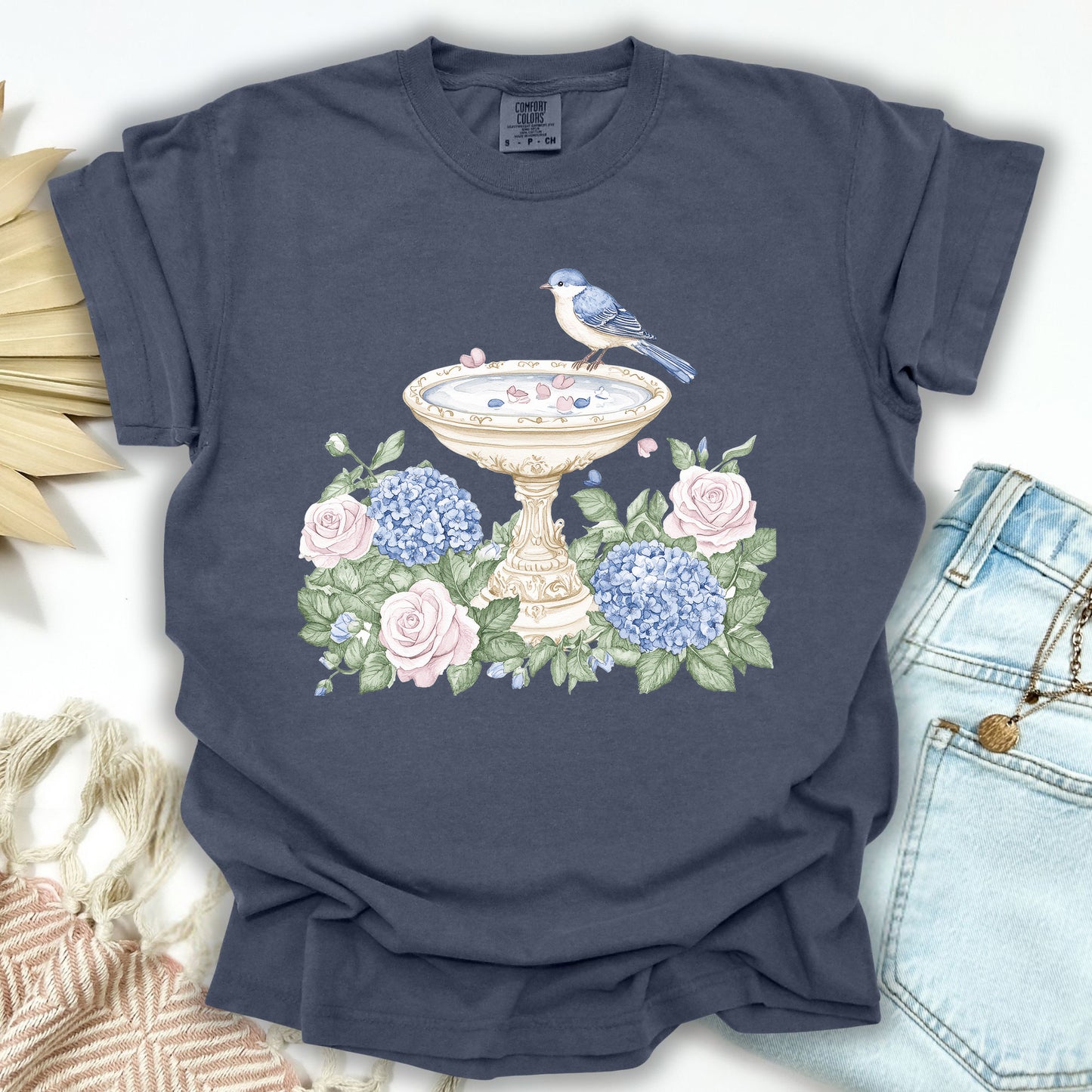 Elegant Spring Garden Bird Bath T-Shirt