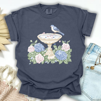 Elegant Spring Garden Bird Bath T-Shirt