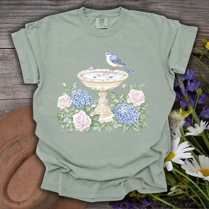 Elegant Spring Garden Bird Bath T-Shirt