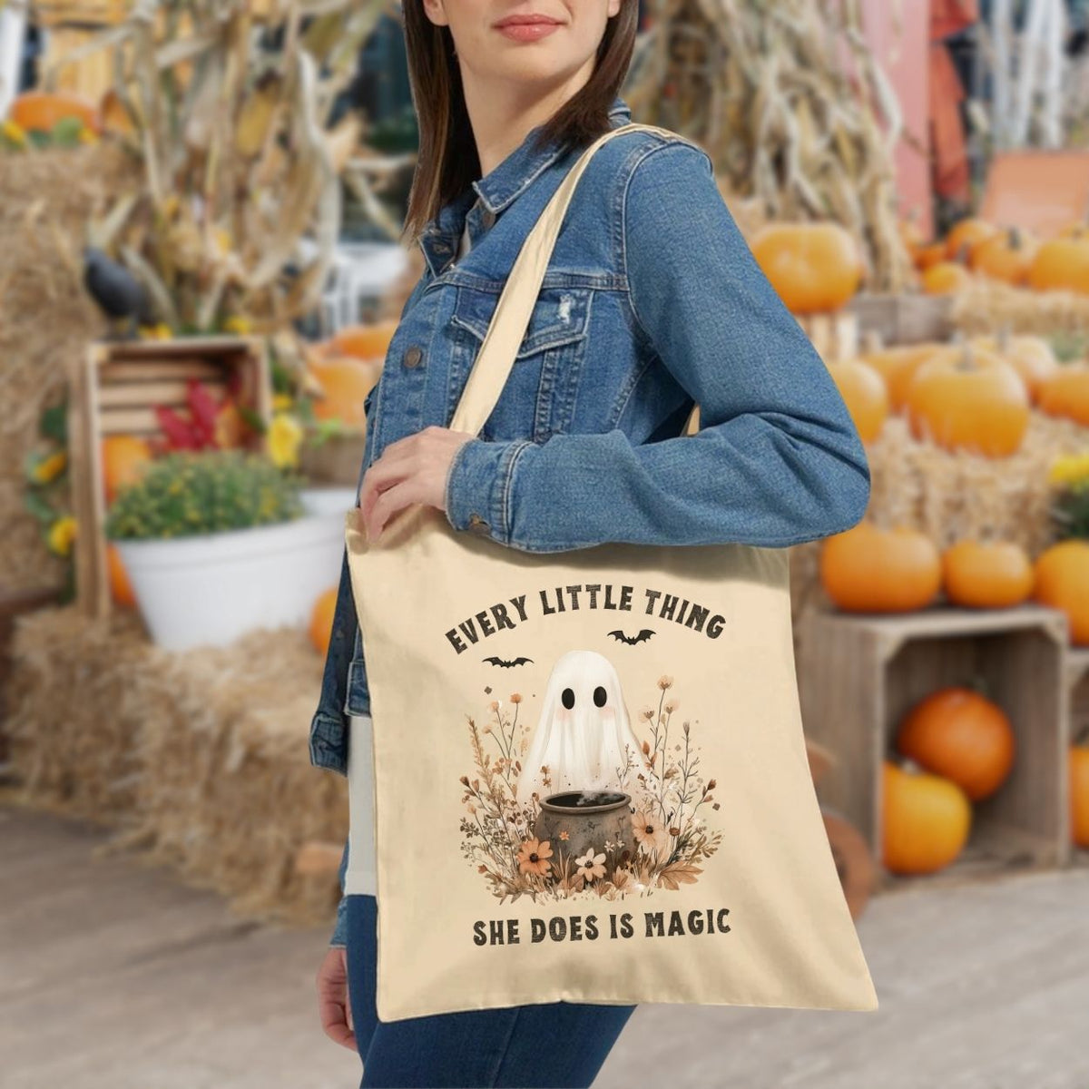 Every Little Thing She Does Is Magic Cute Ghost Tote Bag