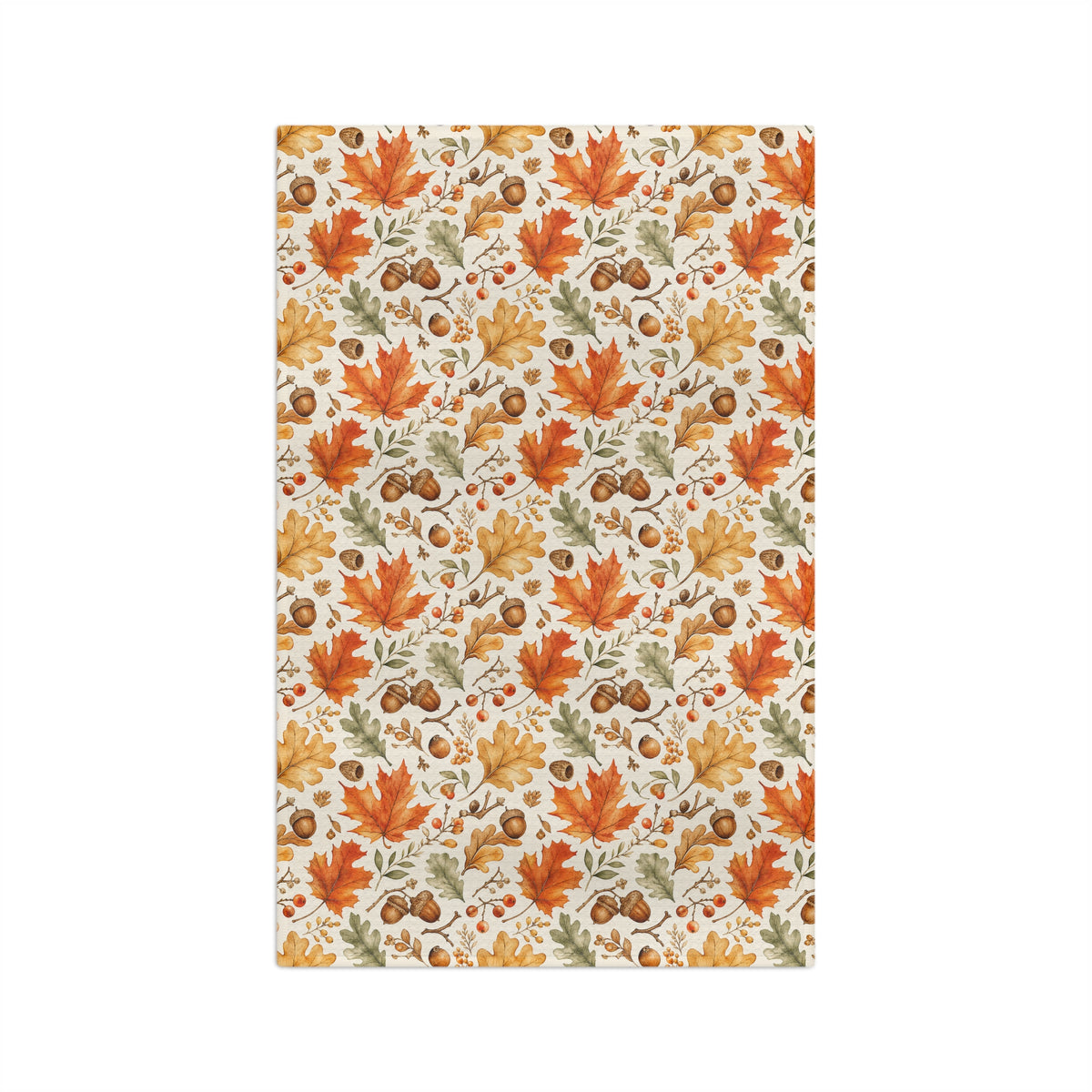 Fall Leaves & Acorns Tea Towel