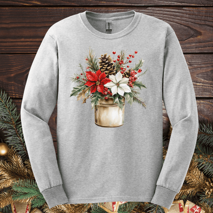 Farmhouse Christmas Bouquet Long Sleeve Tee