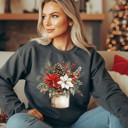 Farmhouse Christmas Bouquet Sweatshirt