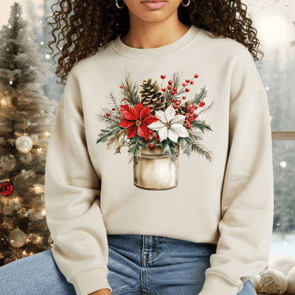 Farmhouse Christmas Bouquet Sweatshirt