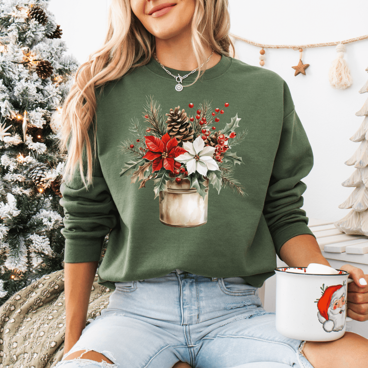 Farmhouse Christmas Bouquet Sweatshirt