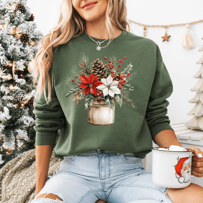 Farmhouse Christmas Bouquet Sweatshirt