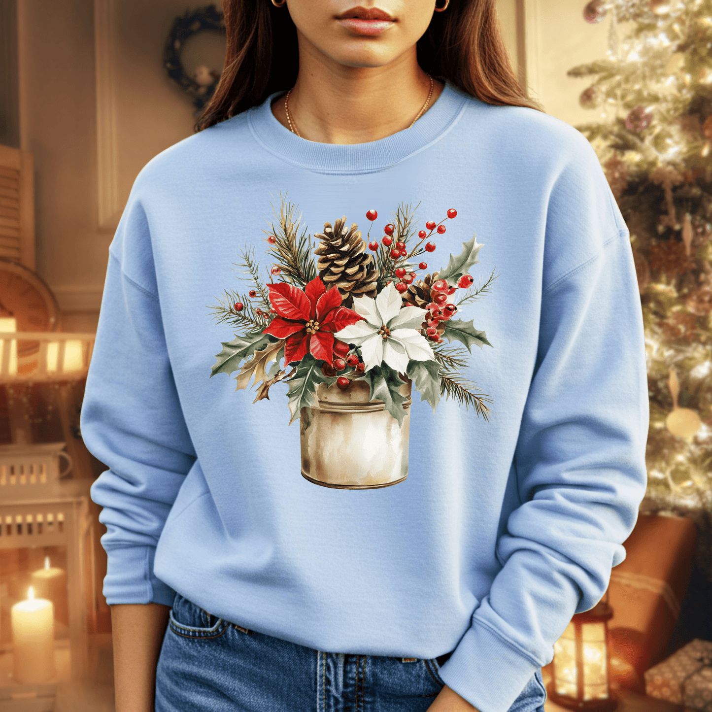 Farmhouse Christmas Bouquet Sweatshirt