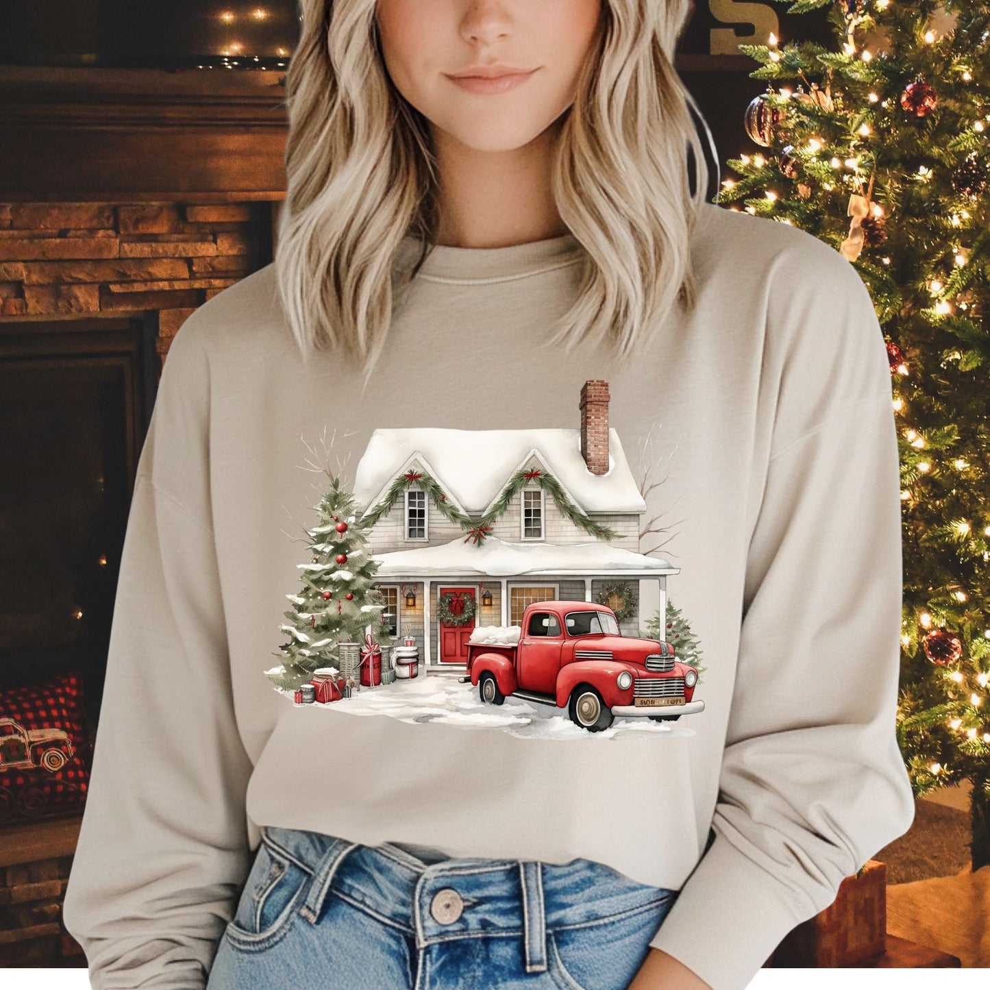 Farmhouse Christmas Long Sleeve T-Shirt