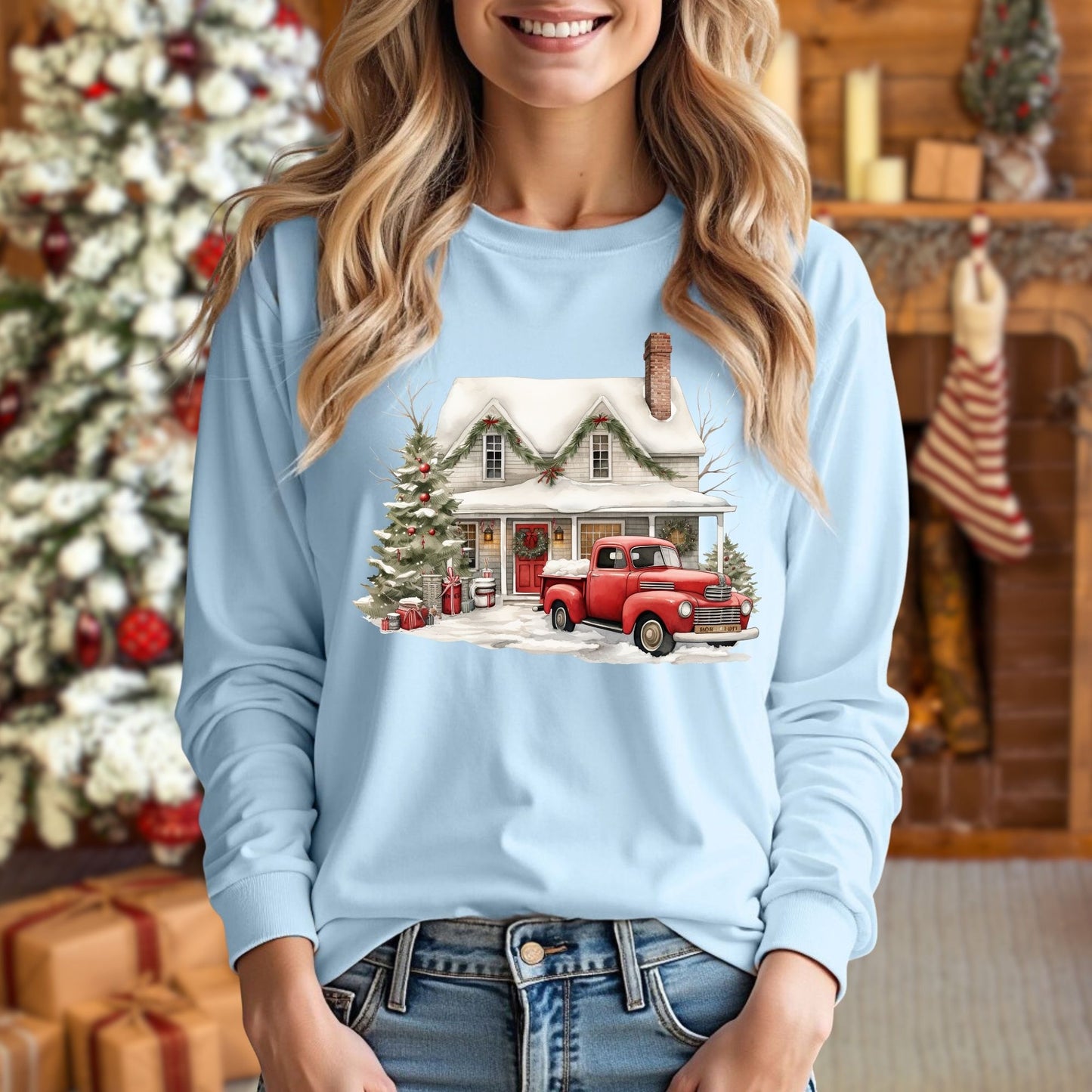 Farmhouse Christmas Long Sleeve T-Shirt