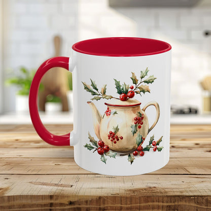 Farmhouse Christmas Teapot Holiday Mug (11/15oz)
