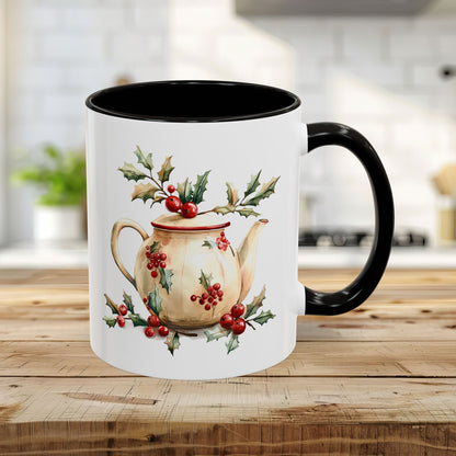 Farmhouse Christmas Teapot Holiday Mug (11/15oz)