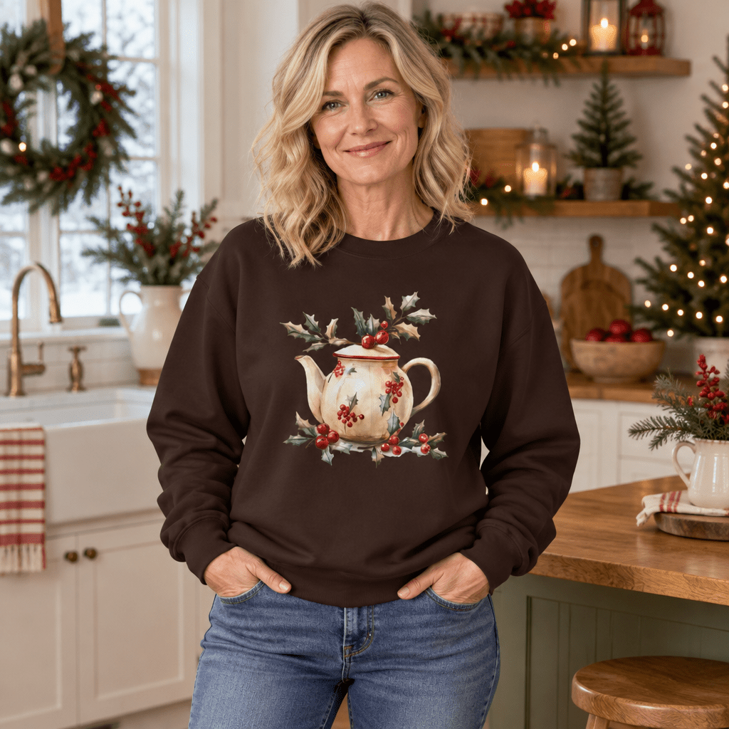 Farmhouse Christmas Teapot Sweatshirt