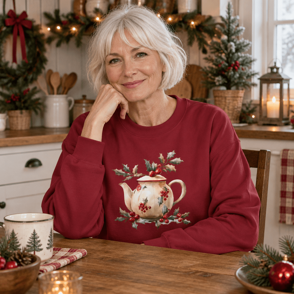 Farmhouse Christmas Teapot Sweatshirt