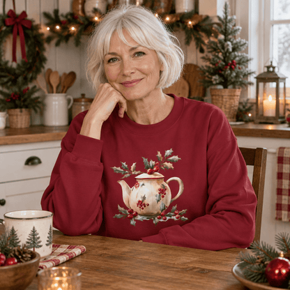 Farmhouse Christmas Teapot Sweatshirt