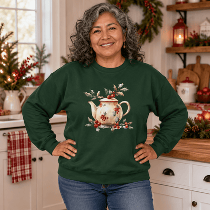 Farmhouse Christmas Teapot Sweatshirt