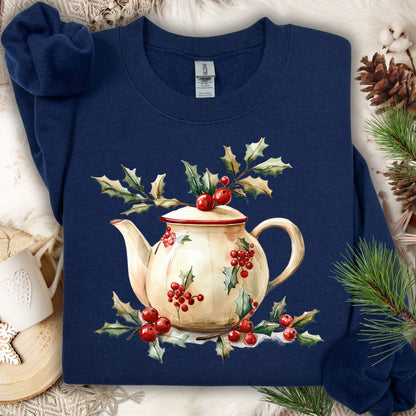 Farmhouse Christmas Teapot Sweatshirt
