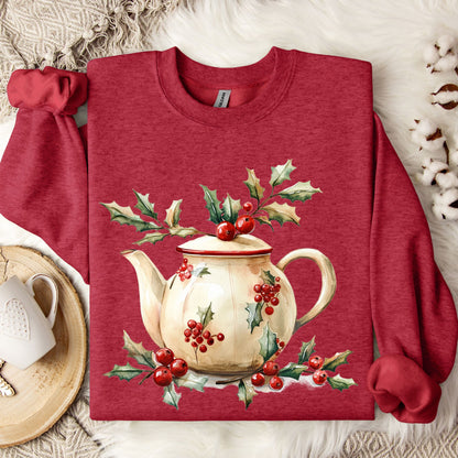 Farmhouse Christmas Teapot Sweatshirt