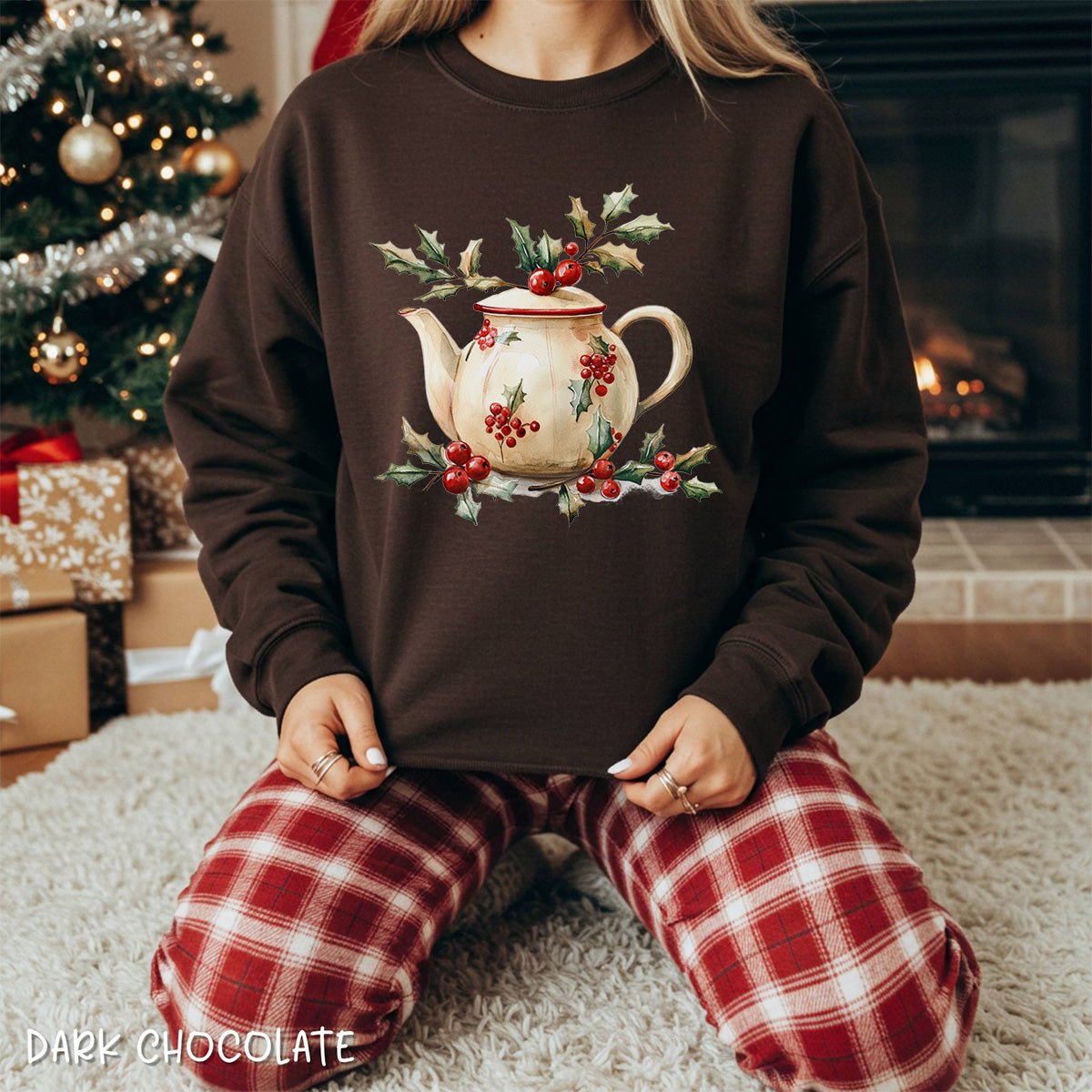 Farmhouse Christmas Teapot Sweatshirt