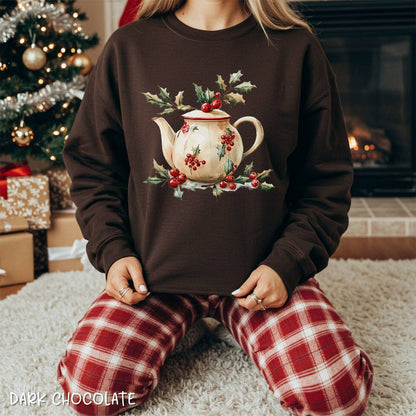 Farmhouse Christmas Teapot Sweatshirt