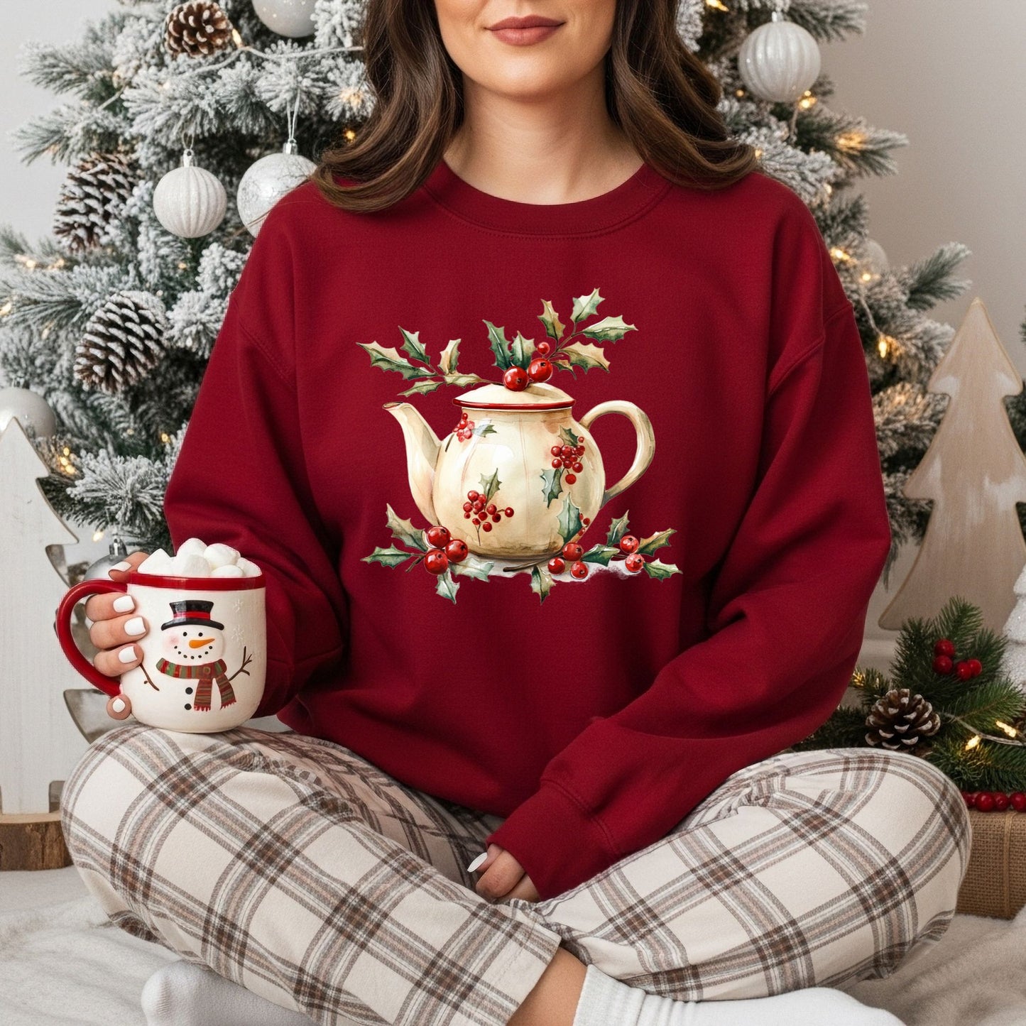Farmhouse Christmas Teapot Sweatshirt