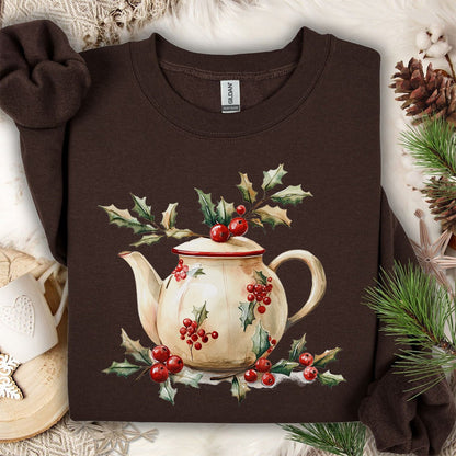 Farmhouse Christmas Teapot Sweatshirt