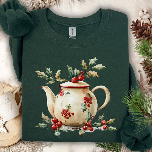 Farmhouse Christmas Teapot Sweatshirt