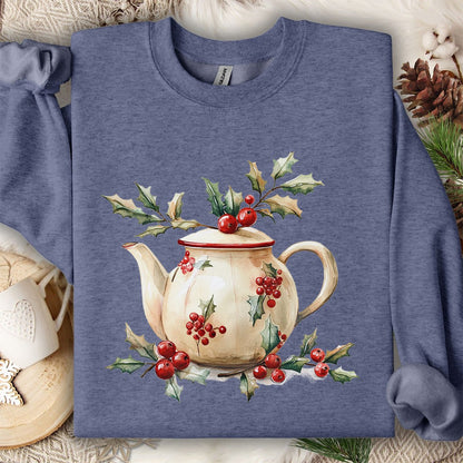 Farmhouse Christmas Teapot Sweatshirt