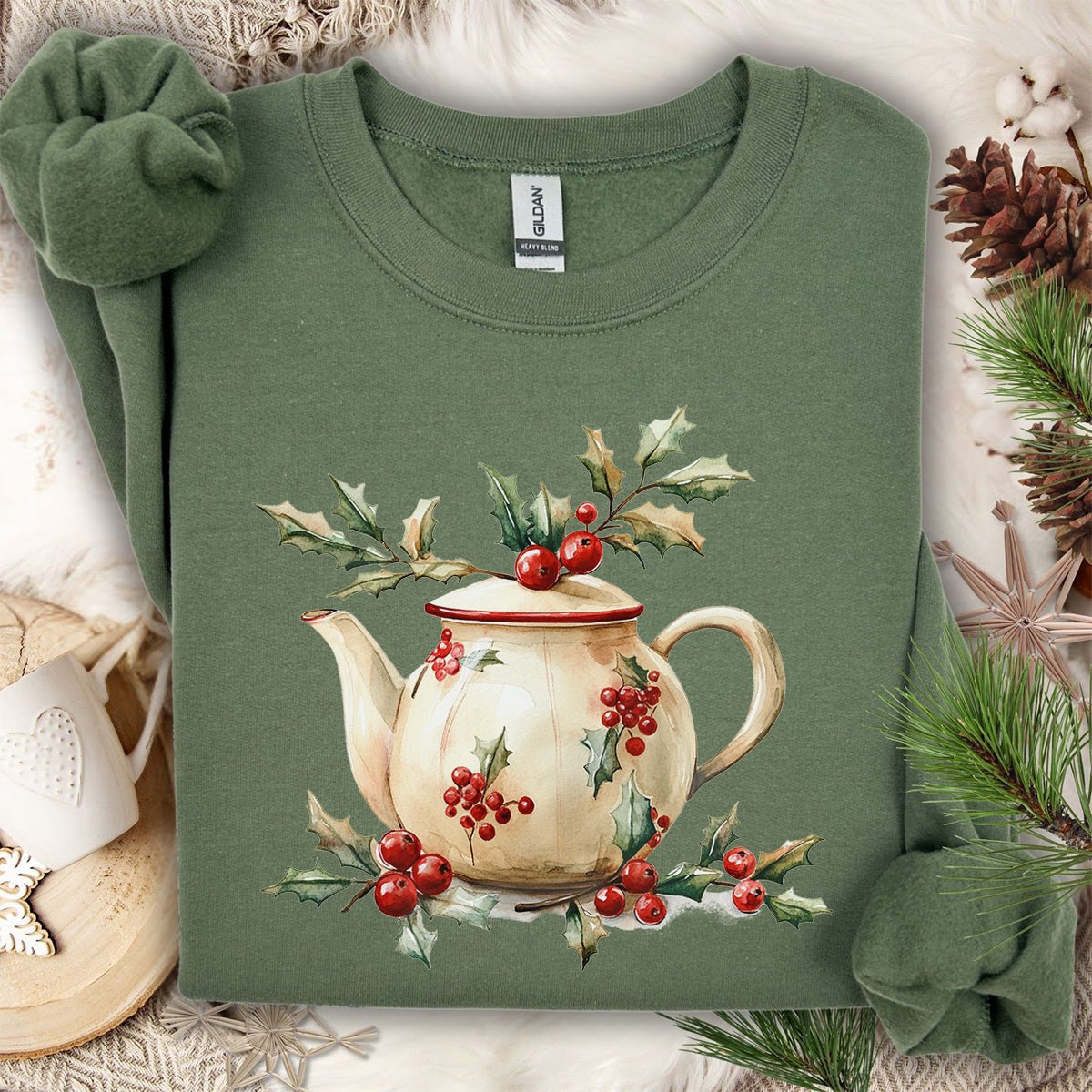 Farmhouse Christmas Teapot Sweatshirt