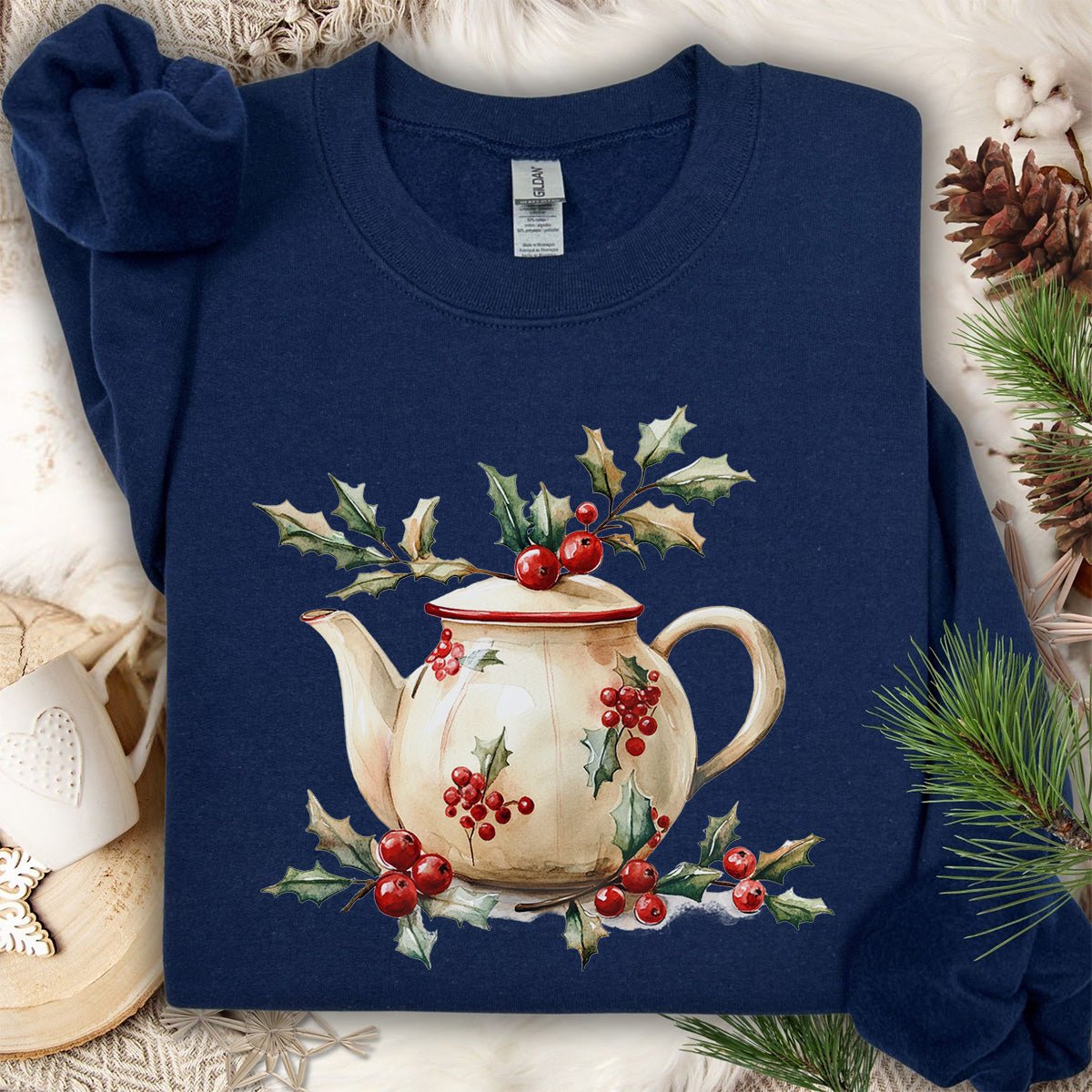 Farmhouse Christmas Teapot Sweatshirt