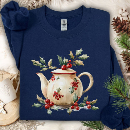 Farmhouse Christmas Teapot Sweatshirt