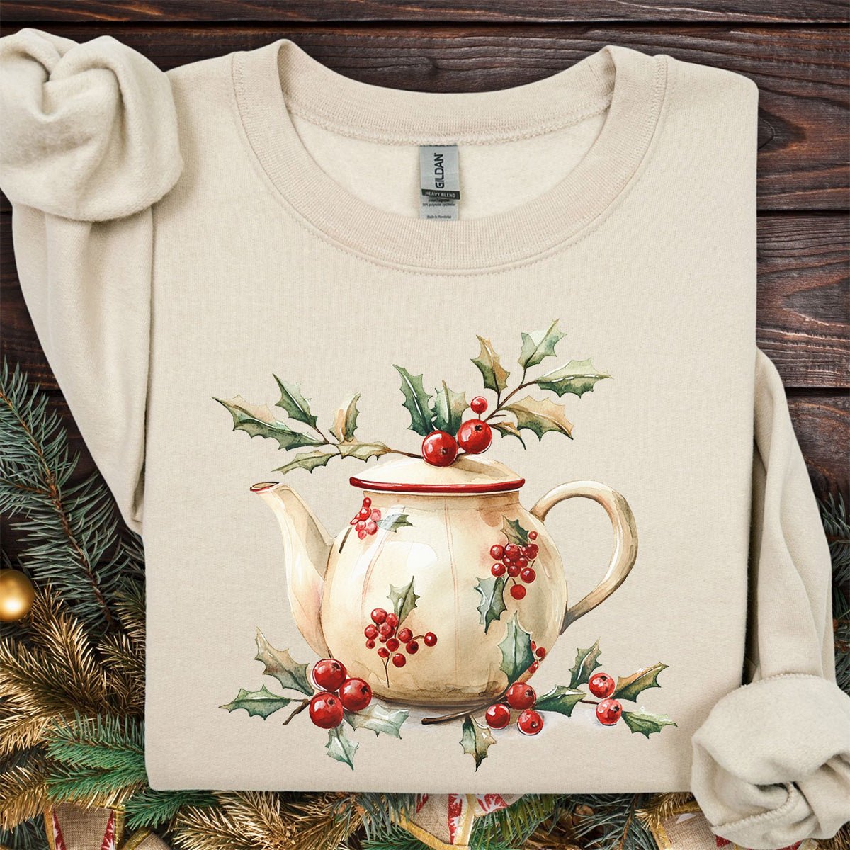 Farmhouse Christmas Teapot Sweatshirt