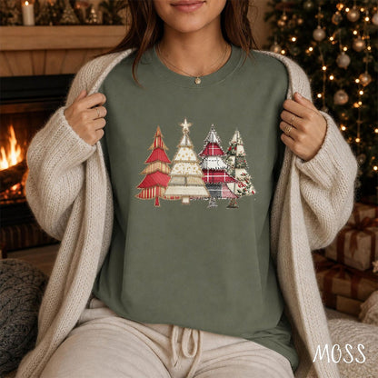 Faux Patchwork Christmas Trees T-Shirt