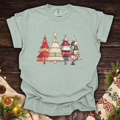 Faux Patchwork Christmas Trees T-Shirt
