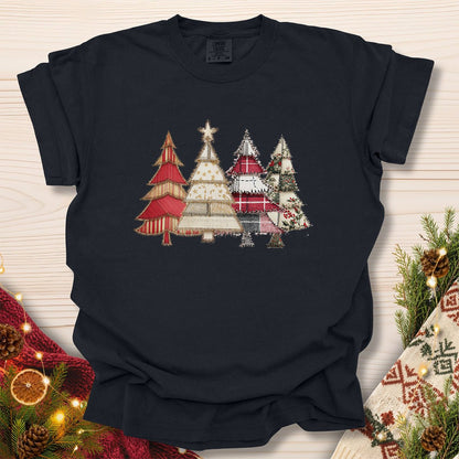 Faux Patchwork Christmas Trees T-Shirt