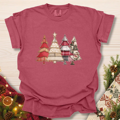 Faux Patchwork Christmas Trees T-Shirt