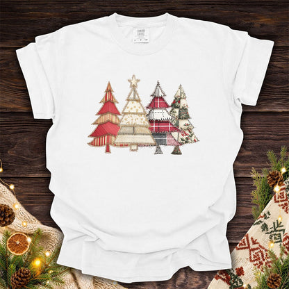 Faux Patchwork Christmas Trees T-Shirt