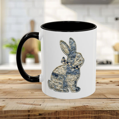 Faux Patchwork Country Bunny Mug (11/15 oz)