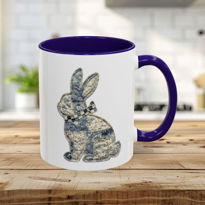 Faux Patchwork Country Bunny Mug (11/15 oz)