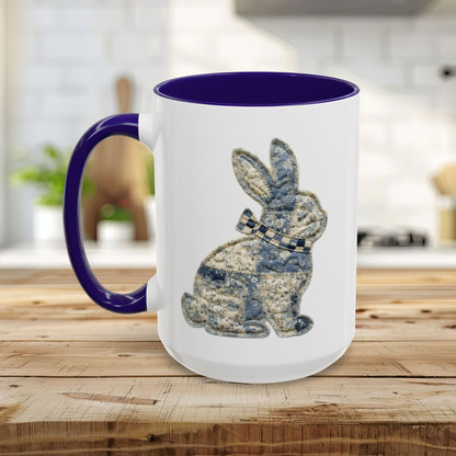 Faux Patchwork Country Bunny Mug (11/15 oz)