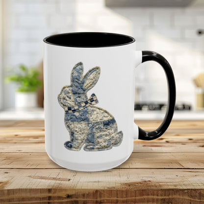 Faux Patchwork Country Bunny Mug (11/15 oz)