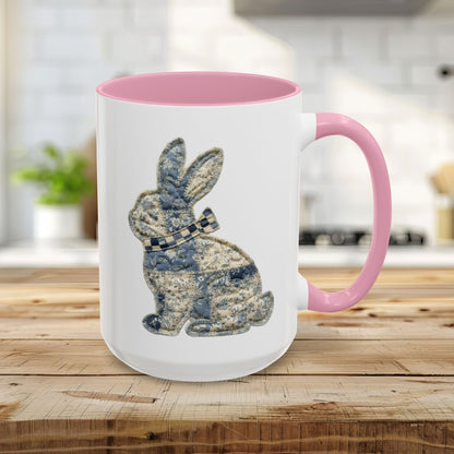 Faux Patchwork Country Bunny Mug (11/15 oz)