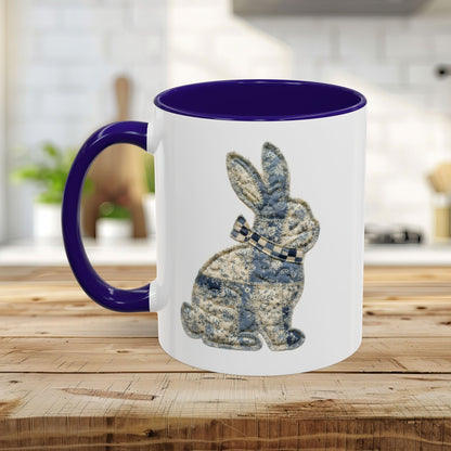Faux Patchwork Country Bunny Mug (11/15 oz)