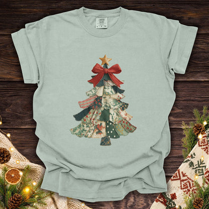 Faux Patchwork Country Christmas Tree T-Shirt